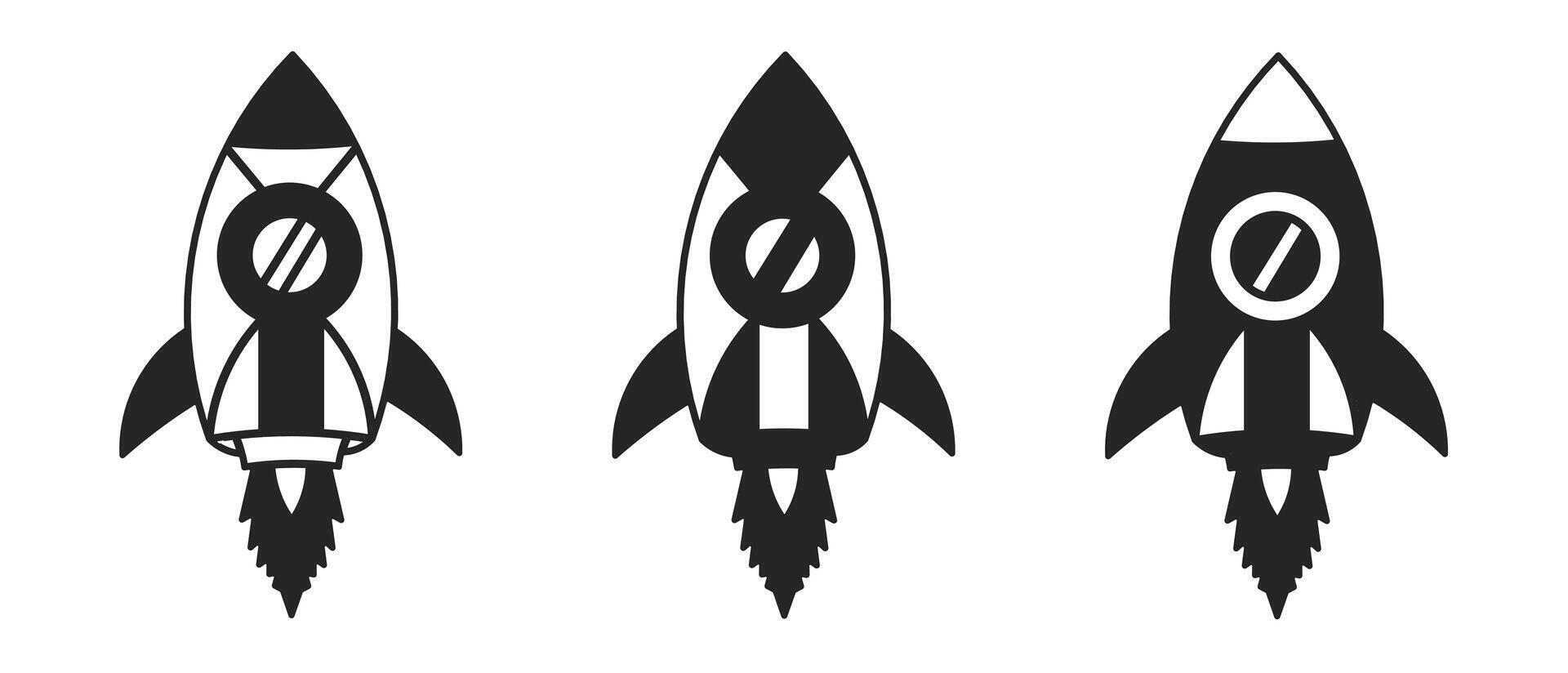 Rocket icon on white background. logo rocket illustration. vector