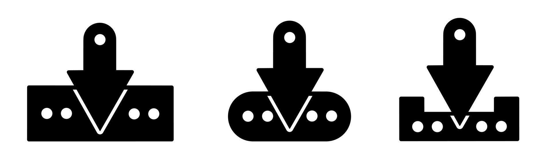 Download icon. Collection illustration of icons for business. Black icon design. vector
