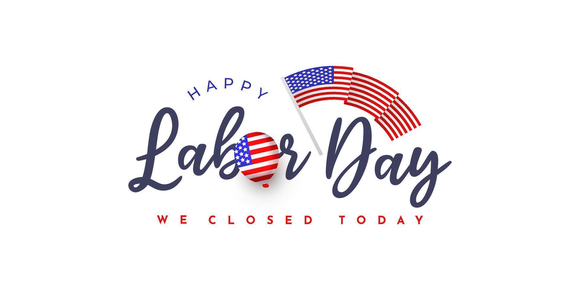 Happy labor day american illustration template design vector