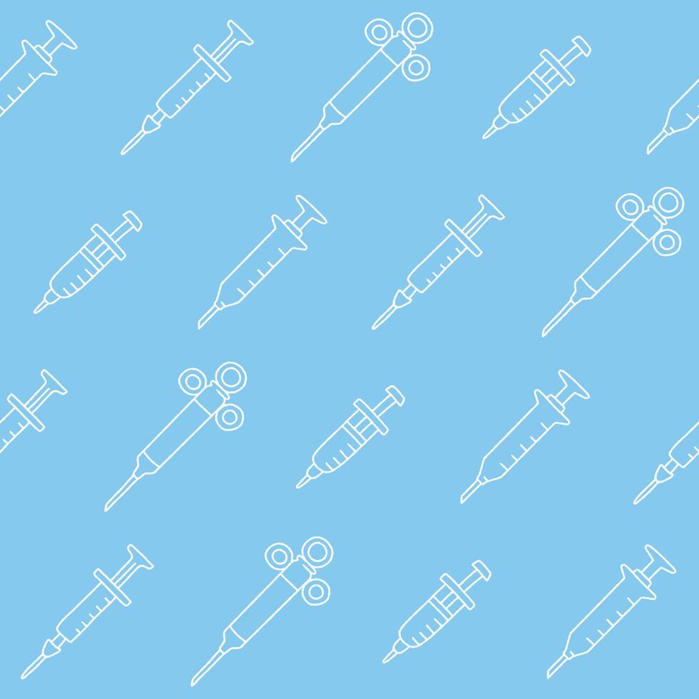 Outline Collection of Syringe Seamless Pattern illustration Design vector