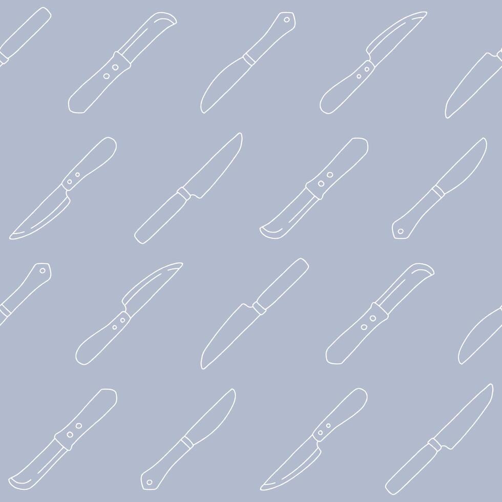 Outline Collection of Knife Seamless Pattern illustration for Print, Wallpaper, Decoration. vector