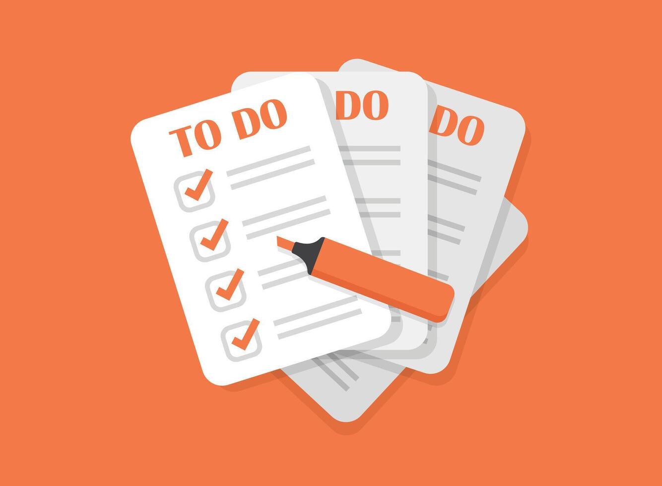 To do list or planning icon in flat style. Paper sheet with clipboard illustration on isolated background. Checkbox plan sign business concept. vector