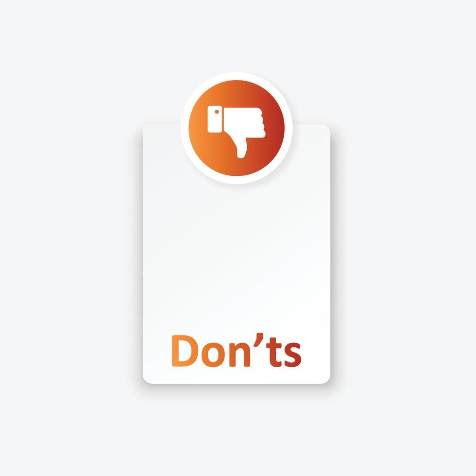 Negative list or planning icon in flat style. Paper sheet with cons clipboard illustration on isolated background. Checkbox plan sign business concept. vector