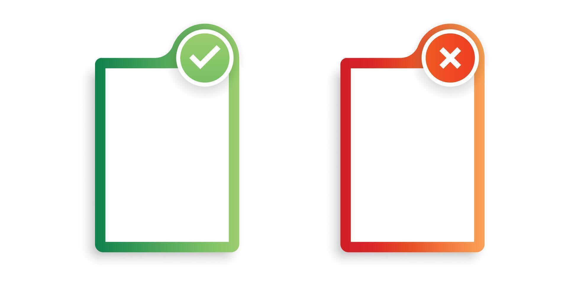 Do and dont icon in flat style. Dos and Don'ts illustration on isolated background. Pros and Cons sign business concept. vector