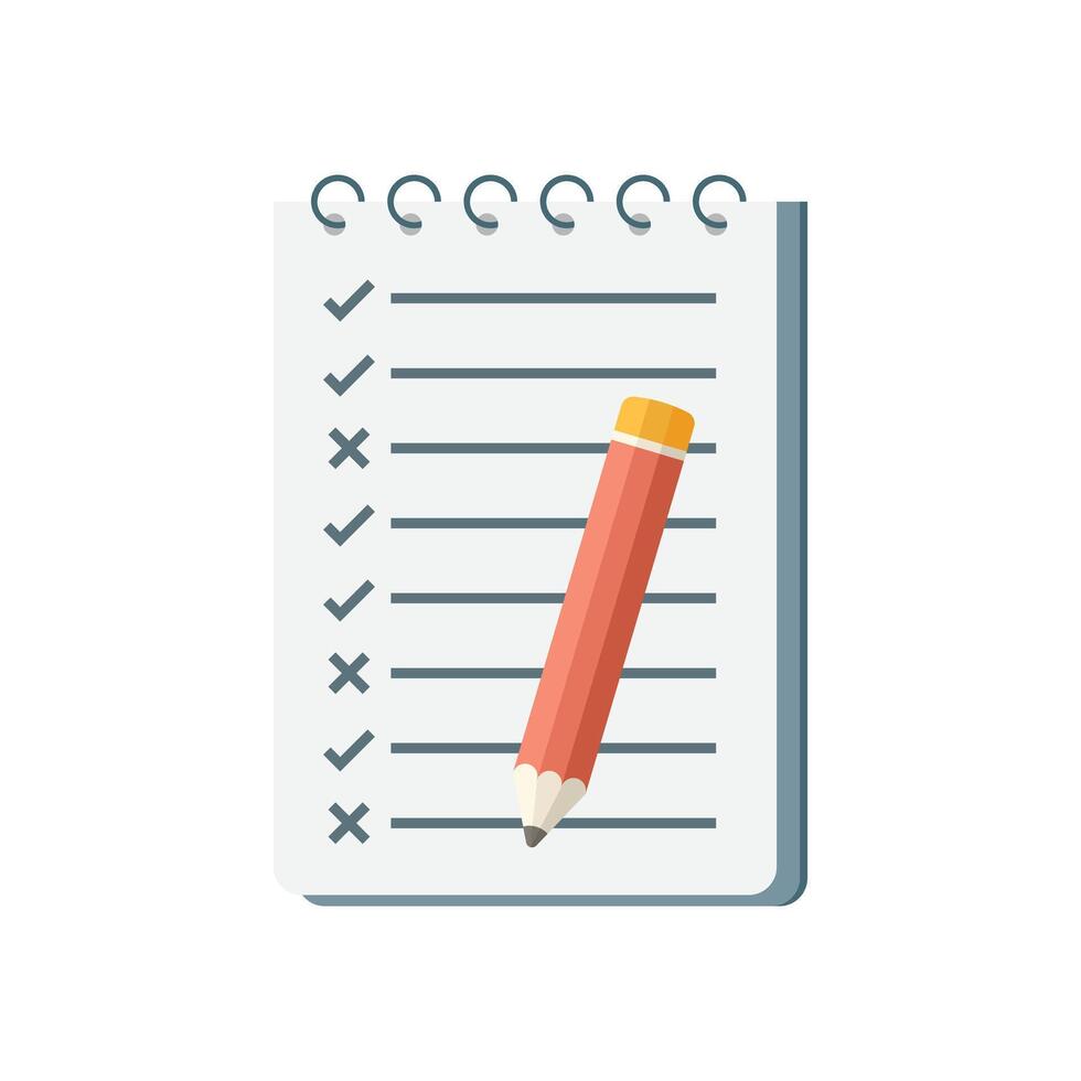 To do list or planning icon in flat style. Paper sheet with clipboard illustration on isolated background. Checkbox plan sign business concept. vector