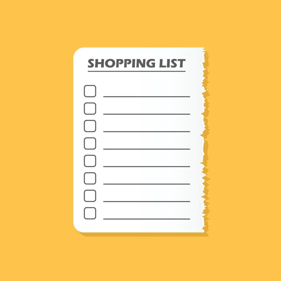 Shopping list icon in flat style. Memo pages illustration on isolated background. Daily planner sign business concept. vector