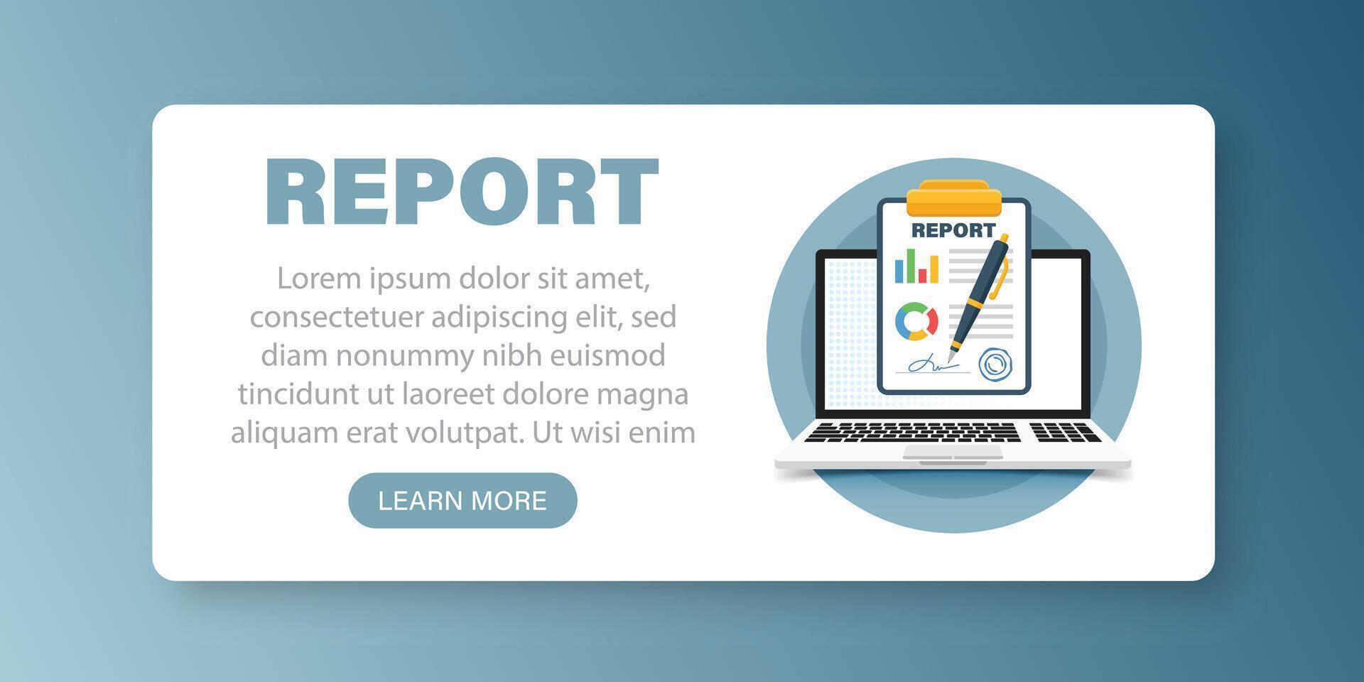 Report document icon in flat style. Dashboard plan illustration on isolated background. Analysis sign business concept. vector