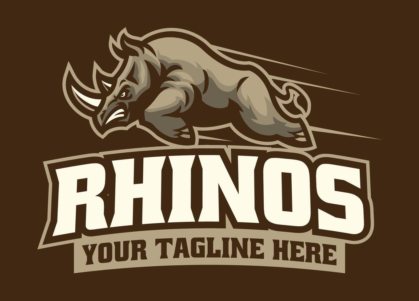 Sport Mascot Logo of Rhino vector