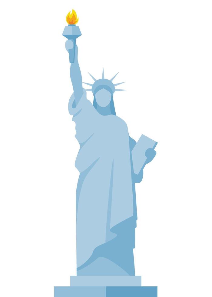Statue of Liberty icon in flat style isolated on white background. USA country symbol stock illustration. vector