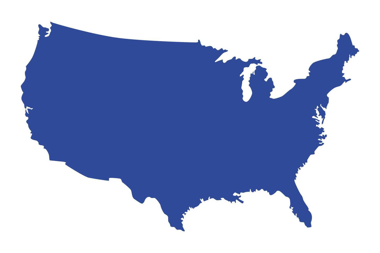 United States map. Simple flat style illustration. vector
