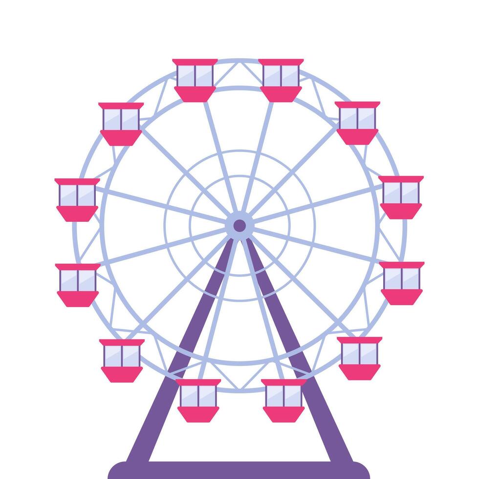 Ferris wheel in an amusement park. illustration. vector