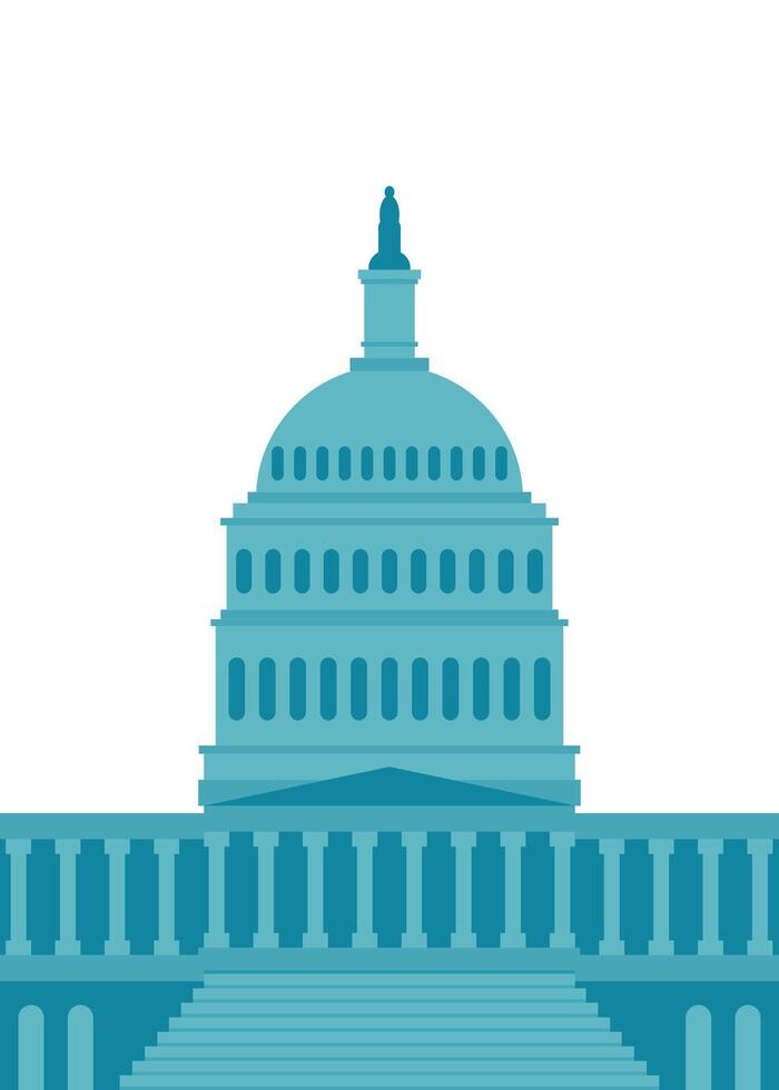 United States Capitol building icon in Washington DC. illustration in flat style. vector