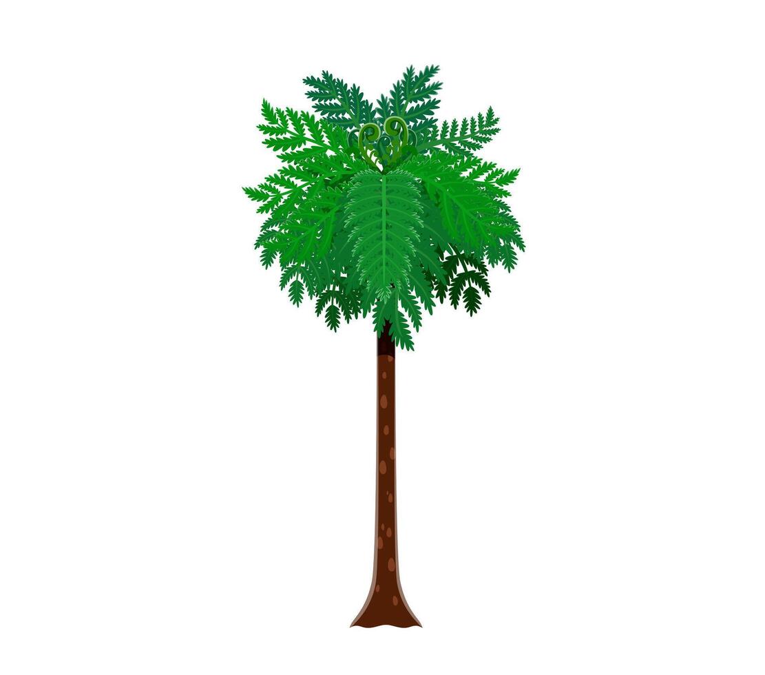 Cartoon jungle rainforest tree, prehistoric plant vector