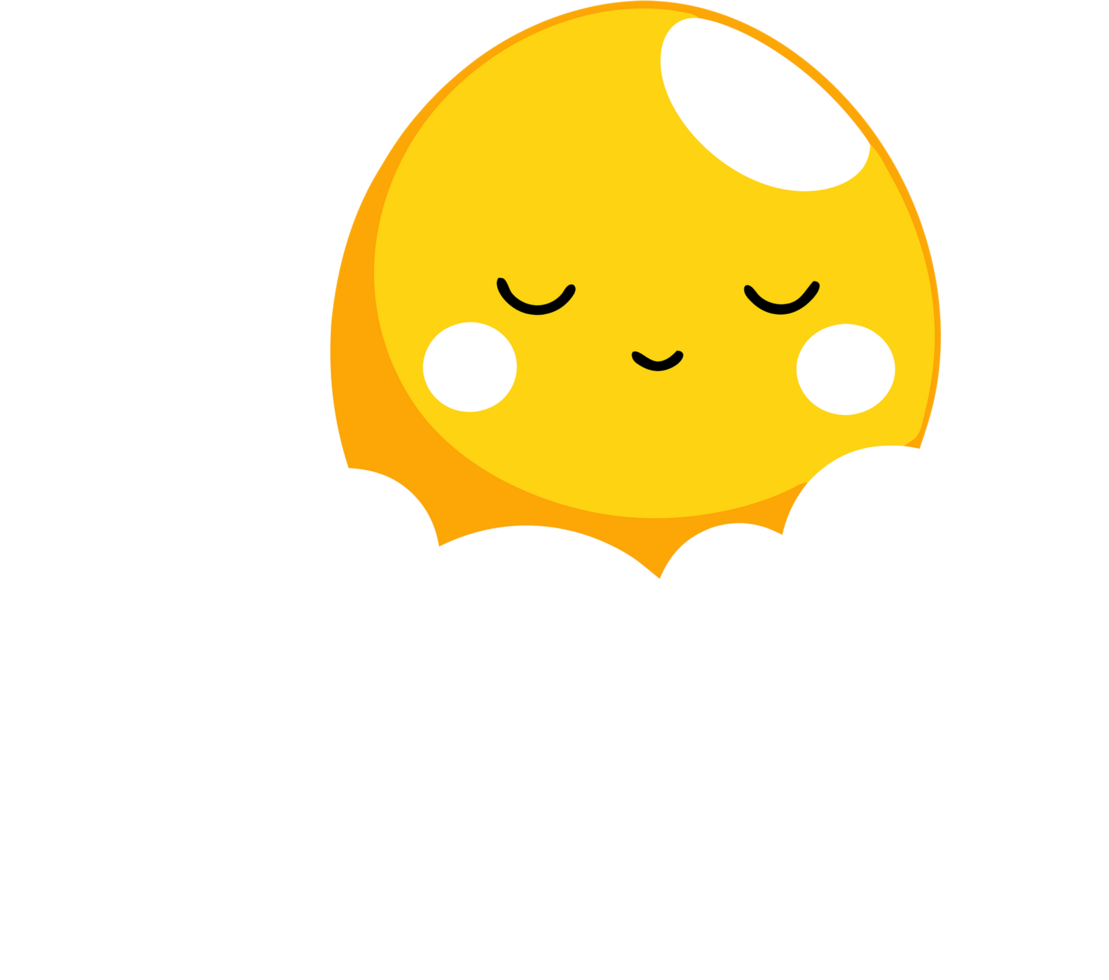 Cozy egg slumbers peacefully among fluffy clouds. AI-generated. png