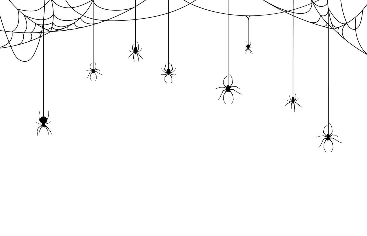 Spiders on cobweb, spiderweb for Halloween holiday vector