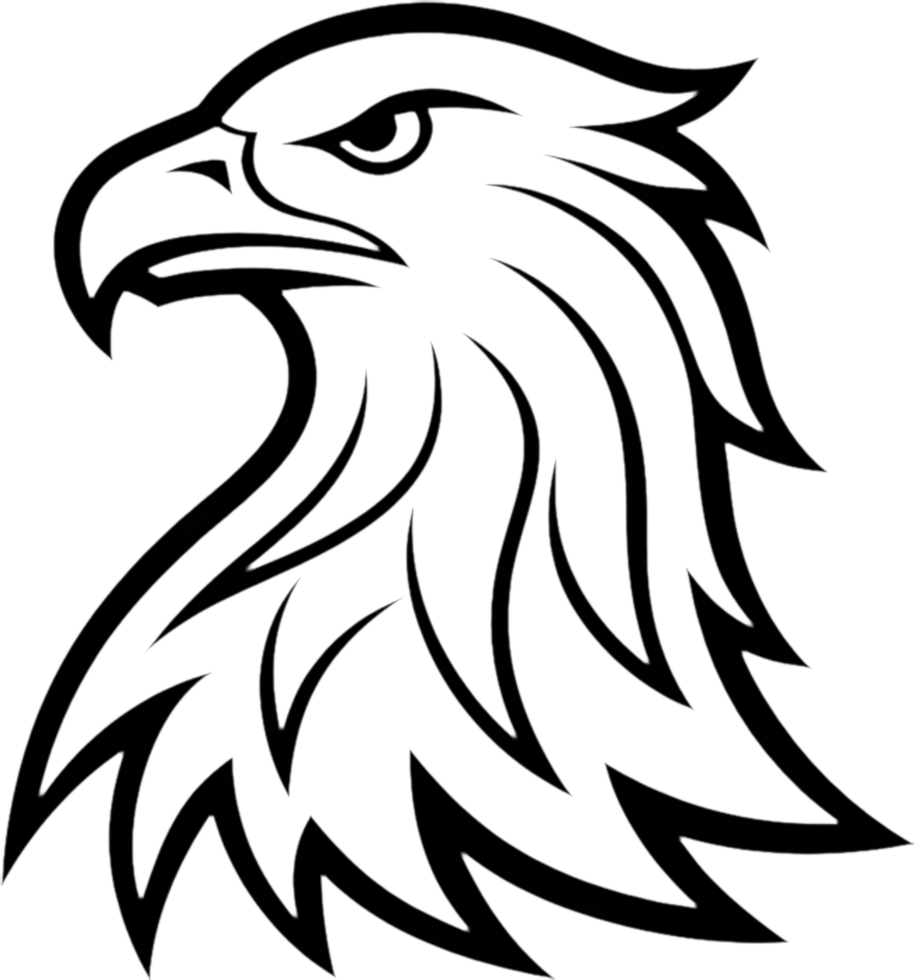 Majestic bald eagle logo exudes power. AI-generated. png