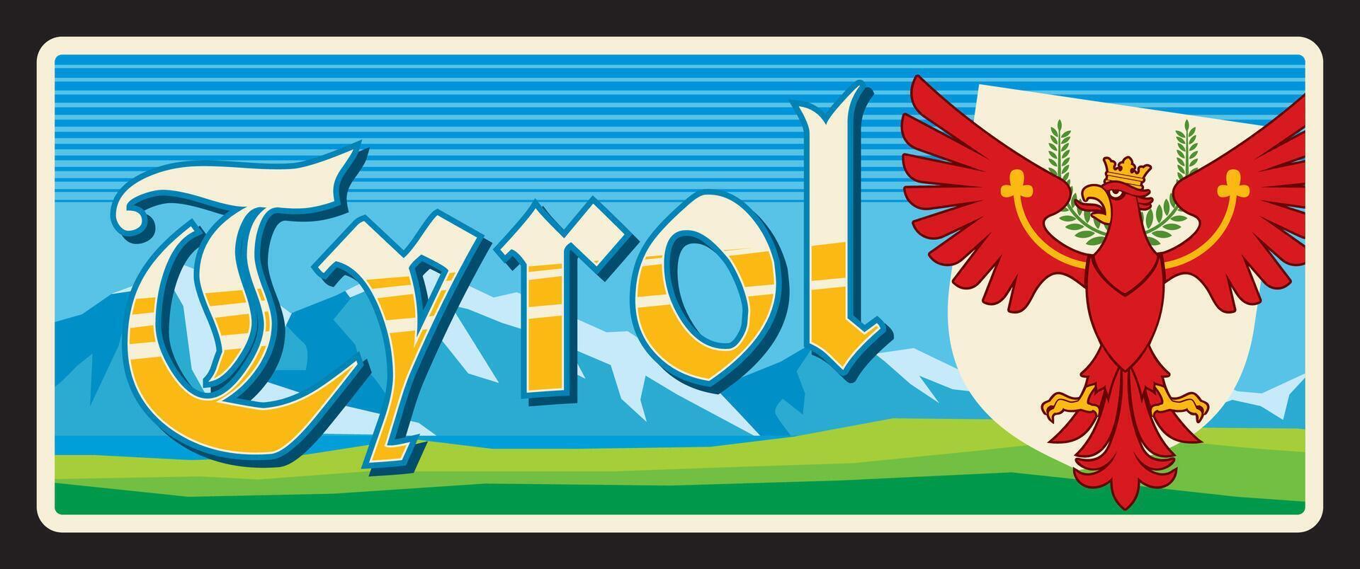 Tyrol Austria land, Austrian region tin plate vector