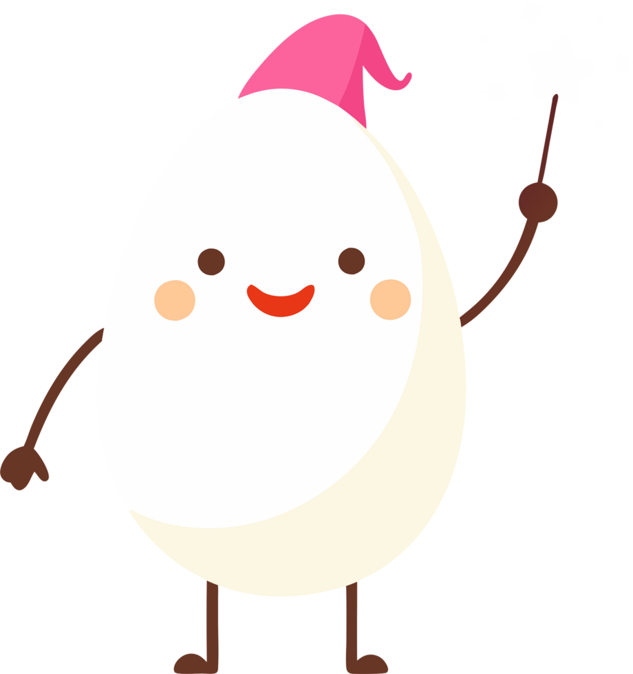 Enchanting egg fairy casts spells with wand. AI-generated. png