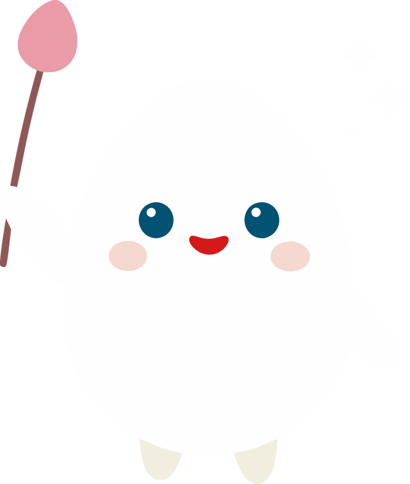 Enchanting egg fairy casts spells with wand. AI-generated. png