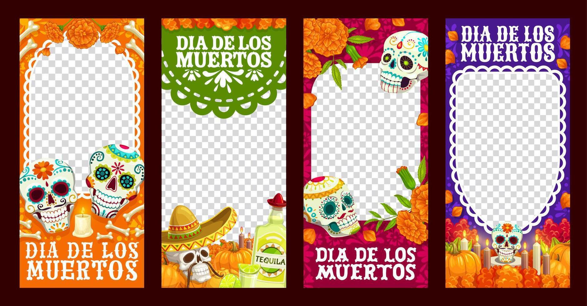 Day of the dead holiday social media template vector