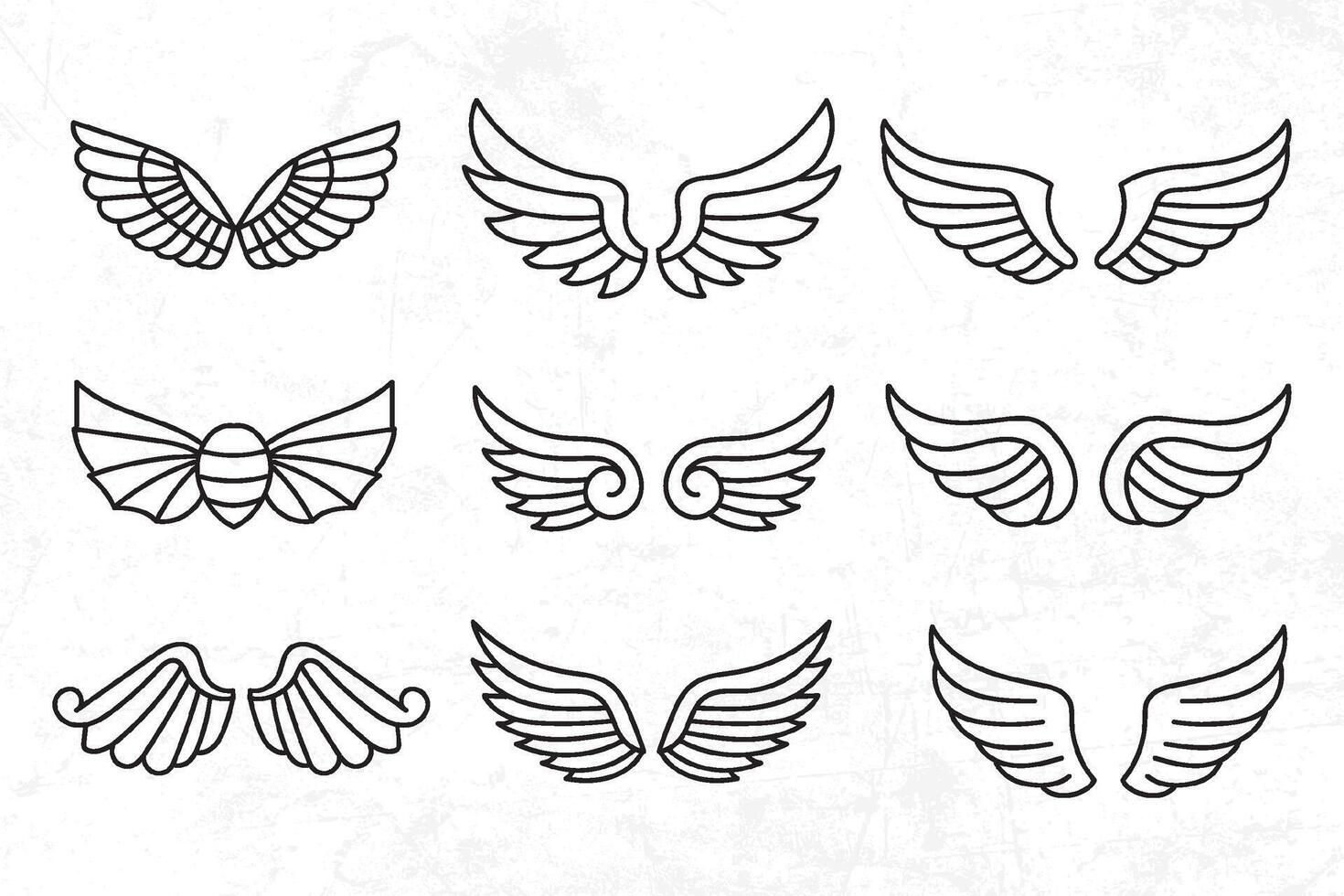 Flat design angel wings silhouette design element vector