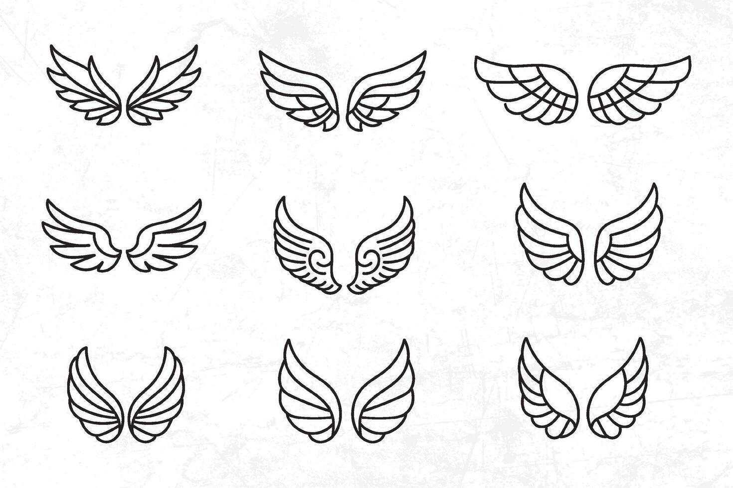 Flat design angel wings silhouette design element vector
