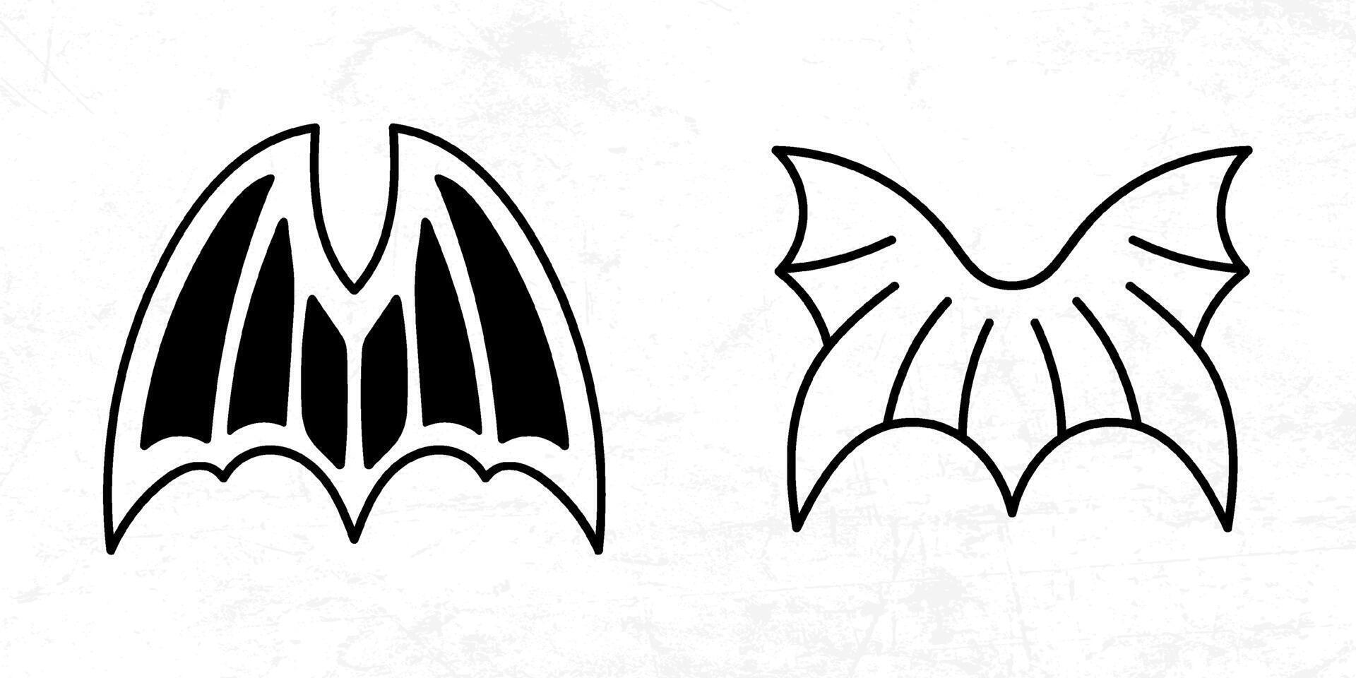Flat design angel wings silhouette design element vector