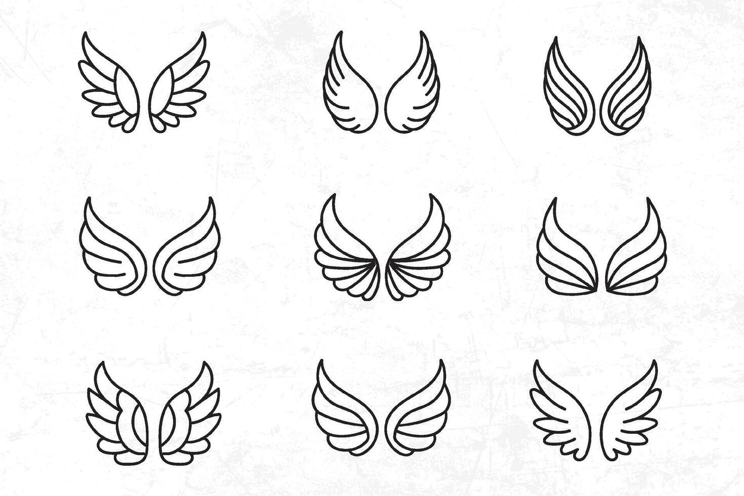 Flat design angel wings silhouette design element vector