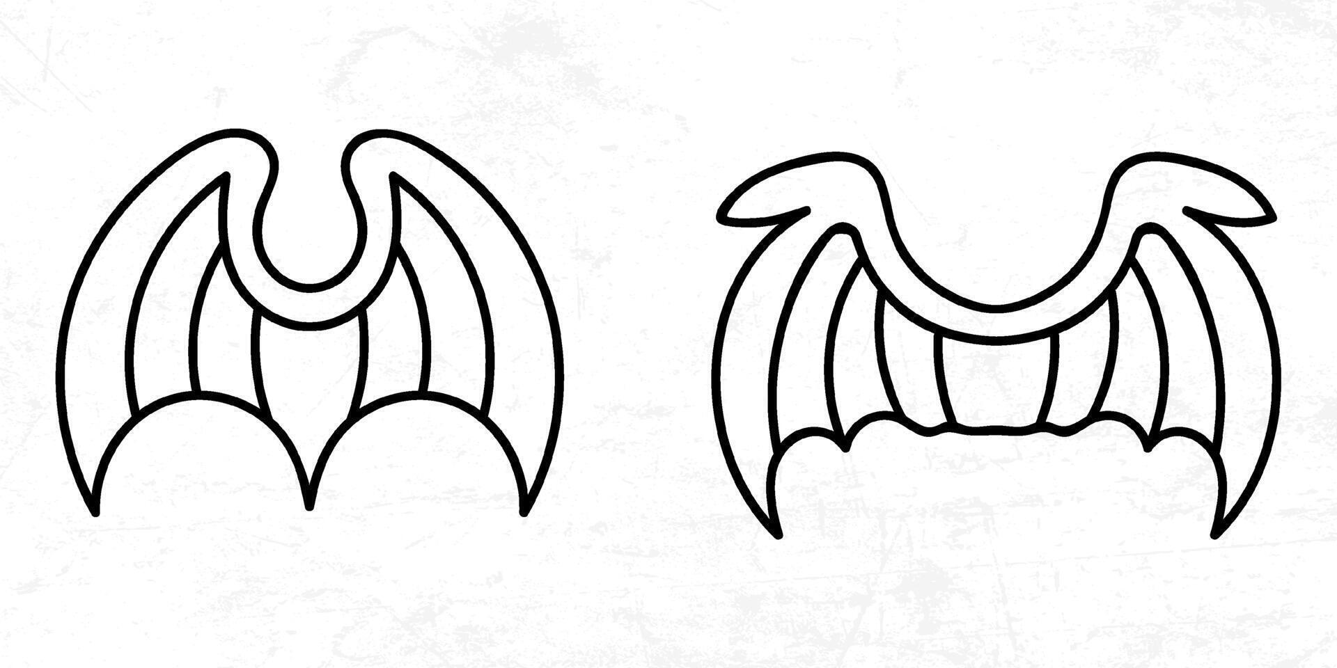 Flat design angel wings silhouette design element vector