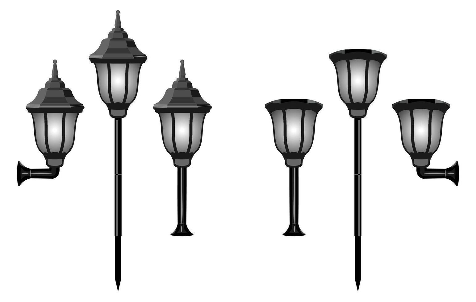 various garden lights 48219344 Vector Art at Vecteezy