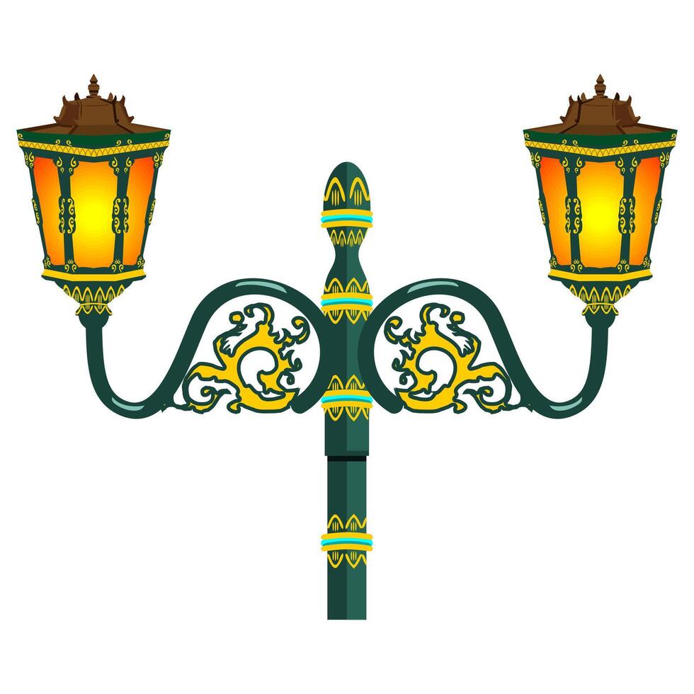various pictures of decorative garden lights vector