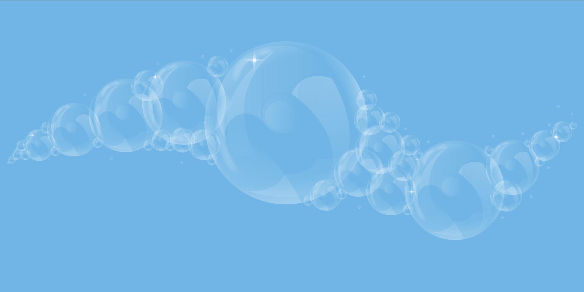 soap bubble. Realistic soap bubble, glare. Foam bubbles. Powder and soap, detergent. vector