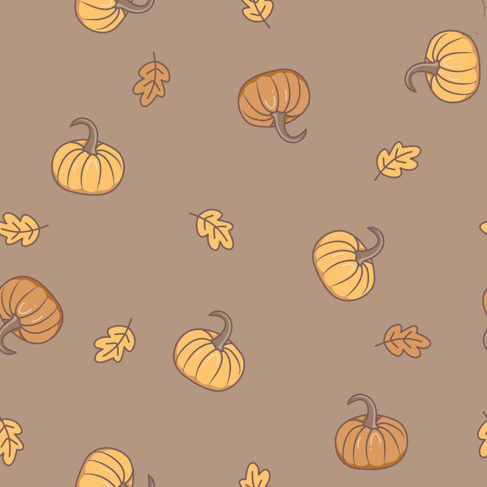 Seamless pattern autumn fall thanksgiving vector