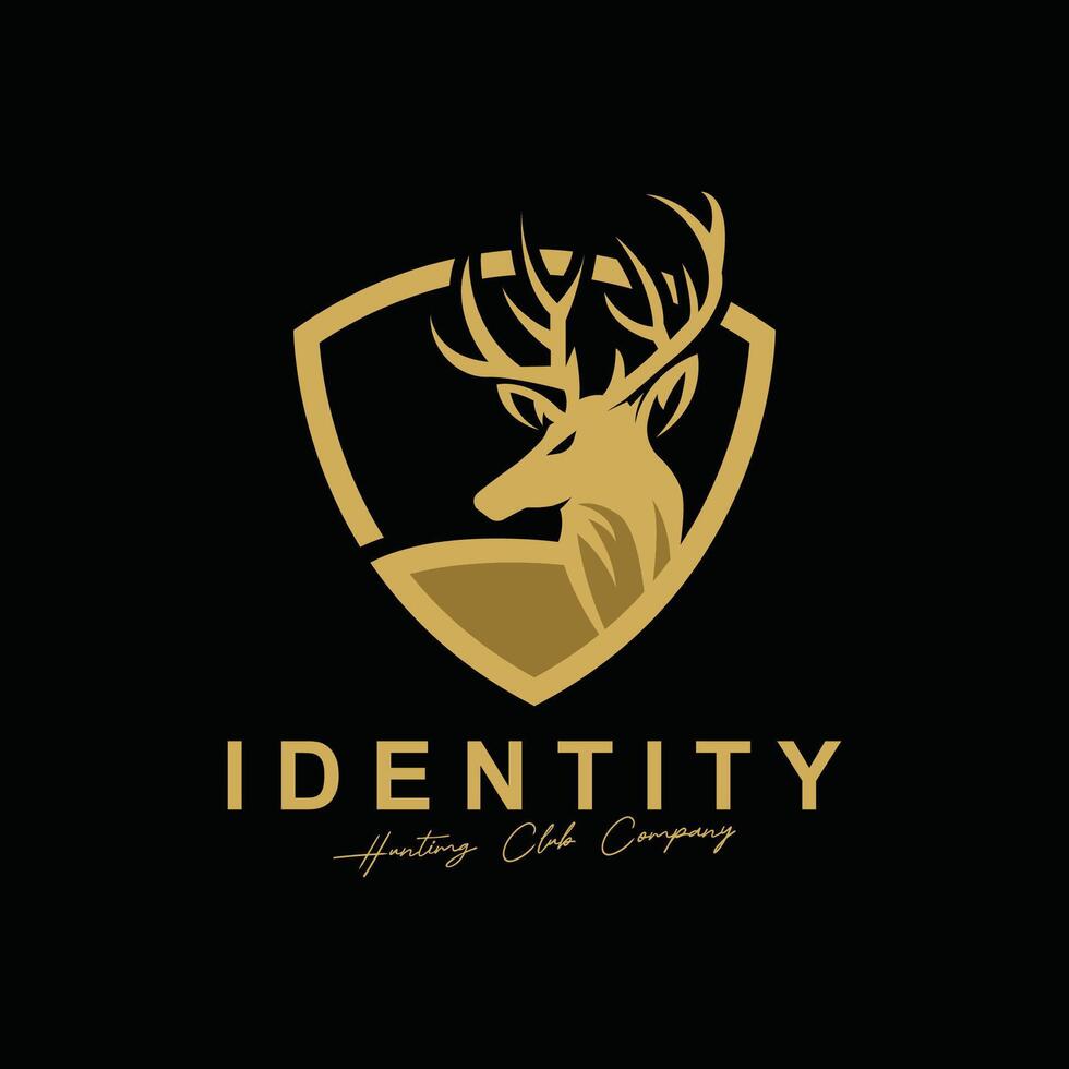 Deer Head Logo Design. Deer Logo illustration. Antler Deer Face for Wildlife Hunting Logo Design. vector