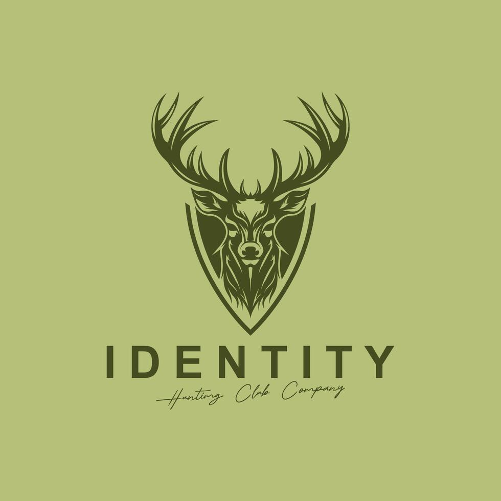 Deer Head Logo Design. Deer Logo illustration. Antler Deer Face for Wildlife Hunting Logo Design. vector