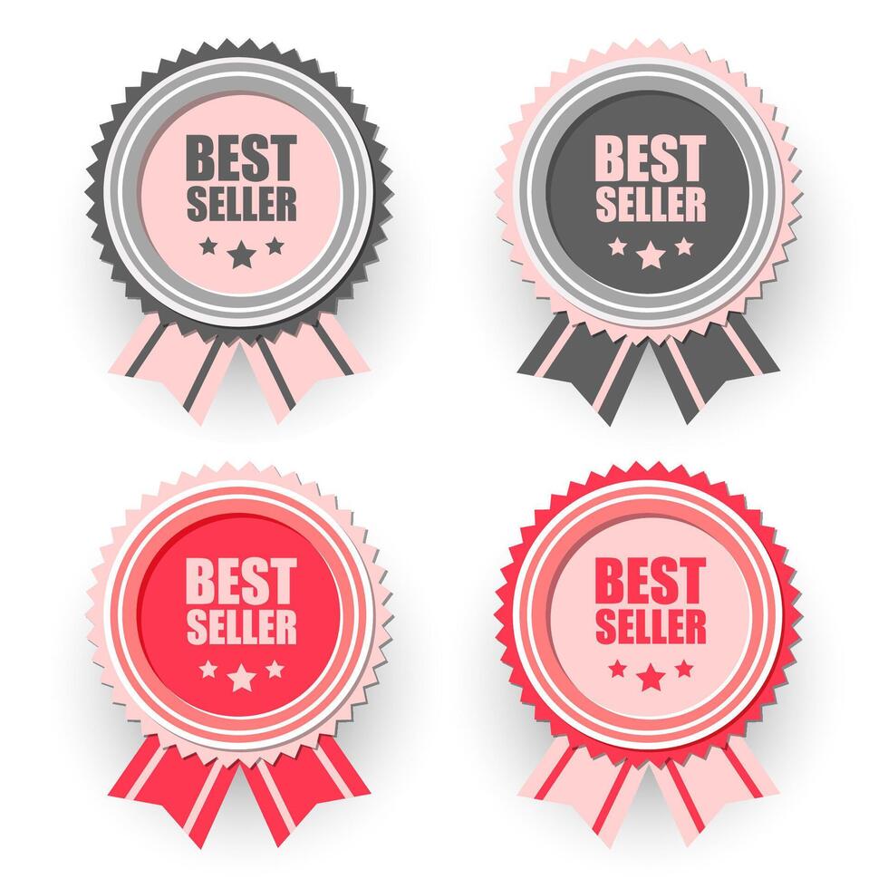 Best seller label set vector