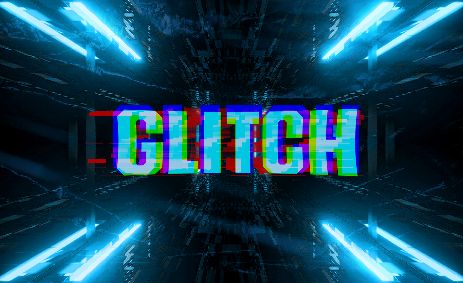 Glitch Text Effect psd
