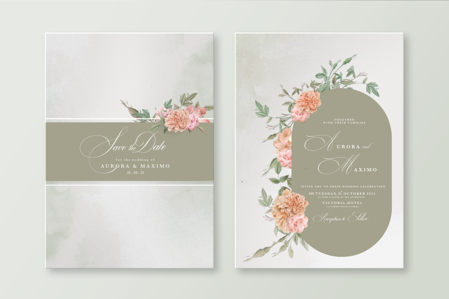 Geometric Wedding Invitation Template psd