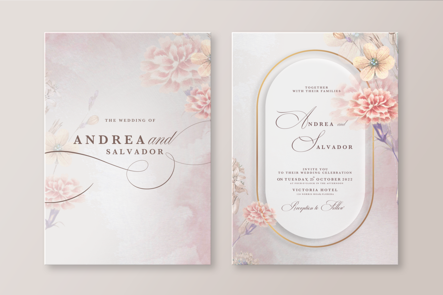 Geometric Wedding Invitation Template psd