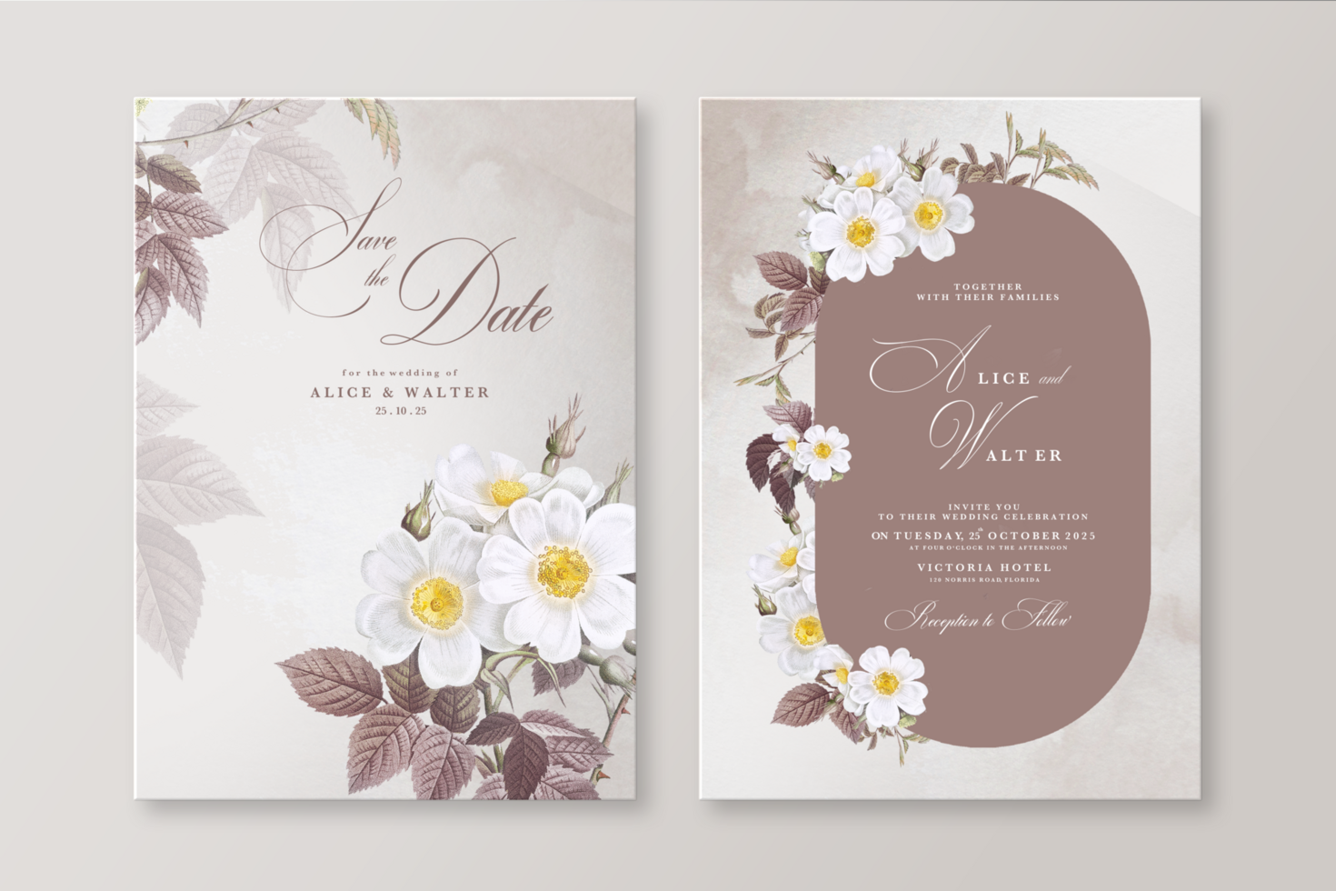 Geometric Wedding Invitation Template psd