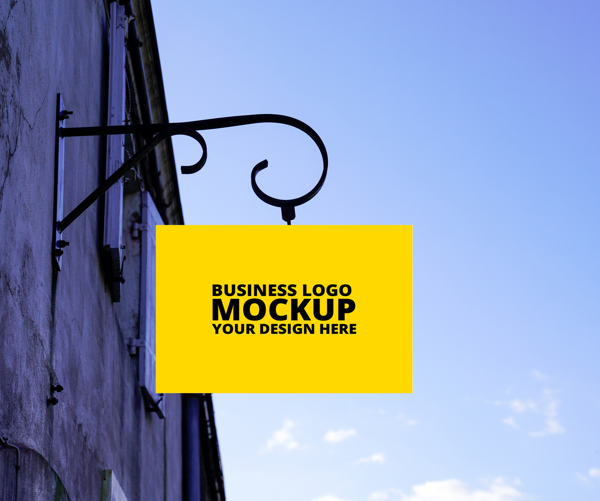 Advertisement Market Business logo Mockup psd