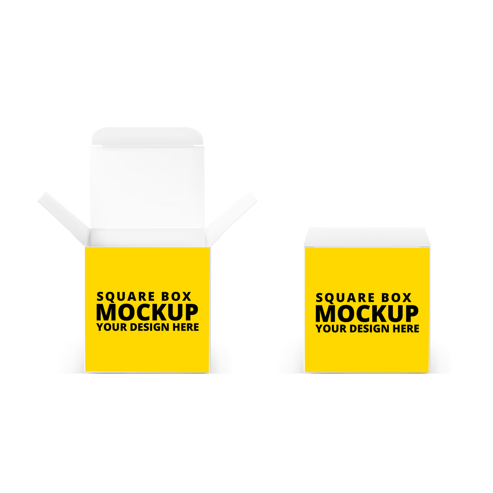 Square Paper Boxes Mockups psd
