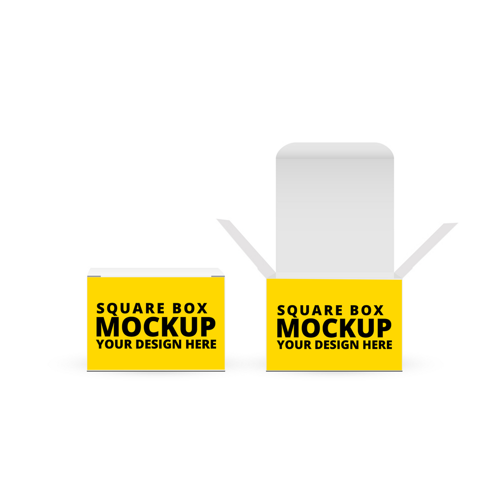 Square Paper Boxes Mockups psd