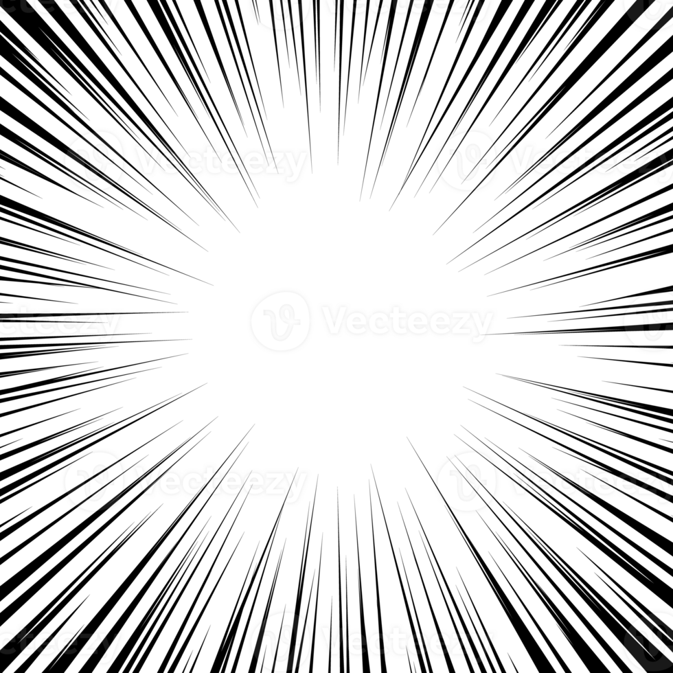 Radial speed lines. Radial speed lines effectively convey a sense of movement and speed, which can make a design more dynamic and attractive. Used to create dynamic and energetic visual effects. png