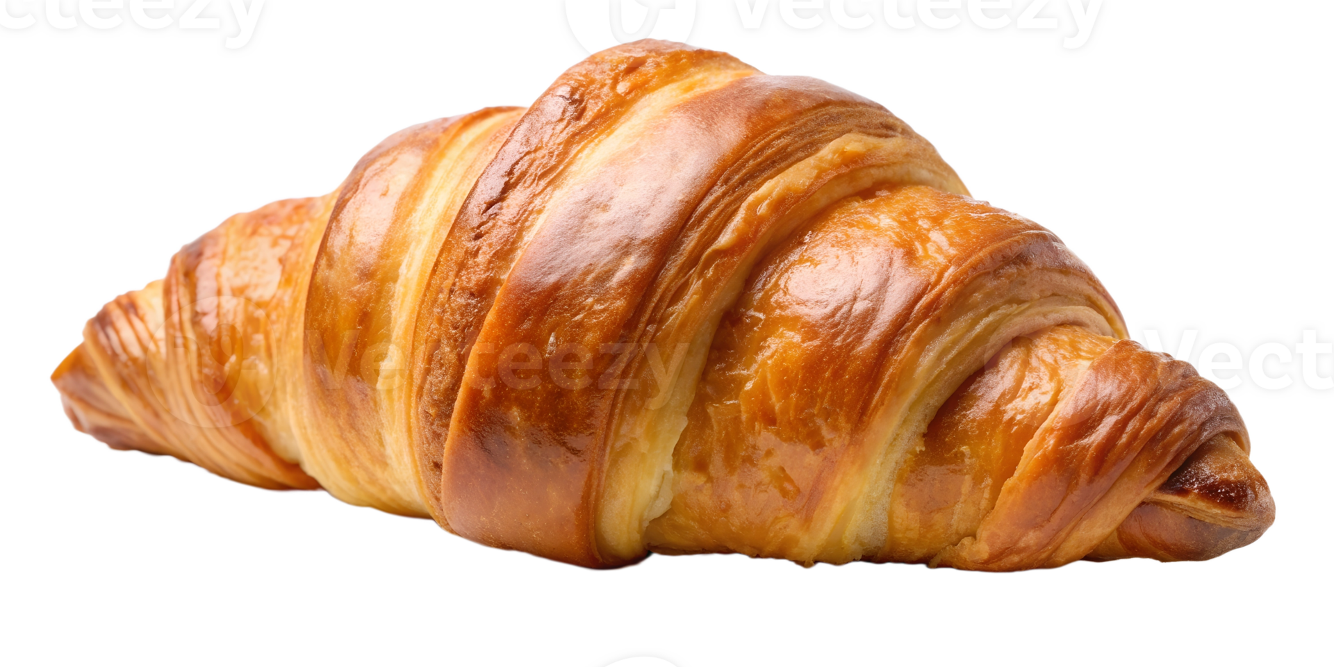 Croissants on a white isolated background front view. Serve yourself a delicious fluffy croissant suitable for menu design, restaurants, bakeries. French classic png