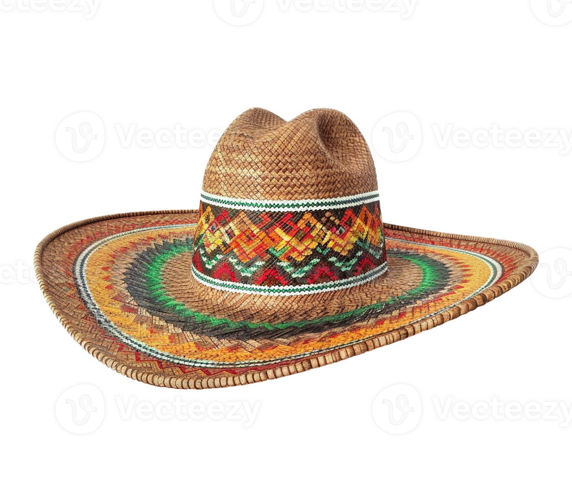 3d illustration of sombrero hat with mexico ornament png