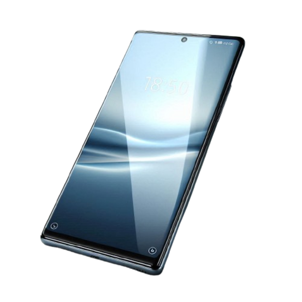 High Quality Mobile Phone with Realistic Screen Isolated on Clear Background png