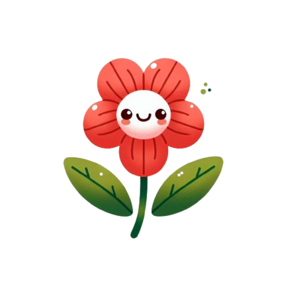 Cute Cartoon Flower Transparent Canvas Design png