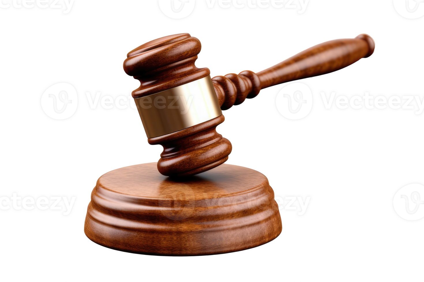 Judge's gavel hammer for adjudication isolated on transparent or white background, png