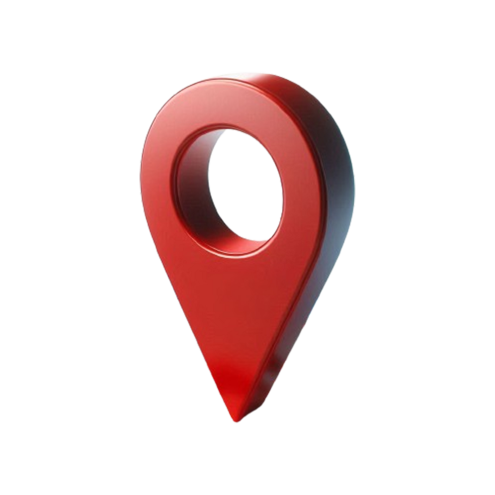 Red Pin Location For Maps 3D location pin sticker, map symbol on transparent background png